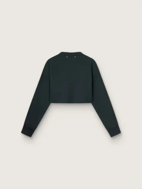 Sudadera corta de algodón para mujer con cristales en el frente