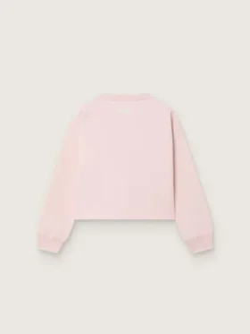 Sudadera corta para niñas «Star» de algodón rosa con parche y logotipo