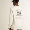 Sudadera de algodón blanca para hombre con estampado en la espalda