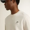 Sudadera de algodón blanca para hombre con estampado en la espalda
