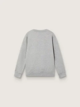 Sudadera de cuello redondo Journey para niños en algodón gris jaspeado con estampado de mascota