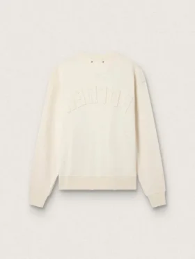 Sudadera en blanco envejecido con logotipo invertido en la espalda – Jersey Capsule