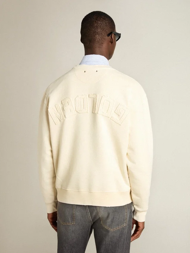 Sudadera en blanco envejecido con logotipo invertido en la espalda - Jersey Capsule