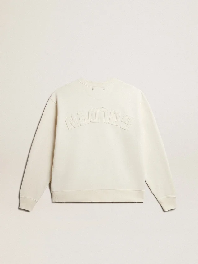 Sudadera en blanco envejecido con logotipo invertido en la espalda - Jersey Capsule