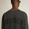 Sudadera en negro lavado con logotipo invertido en la espalda - Jersey Capsule