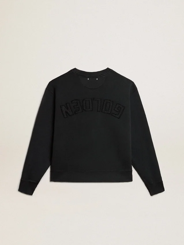 Sudadera en negro lavado con logotipo invertido en la espalda - Jersey Capsule