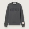 Sudadera gris para hombre con logotipo y acabado desgastado