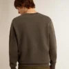Sudadera gris para hombre con logotipo y acabado desgastado