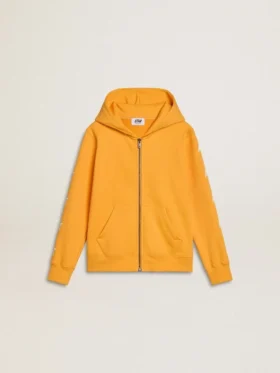 Sudadera naranja para niños con cierre de cremallera
