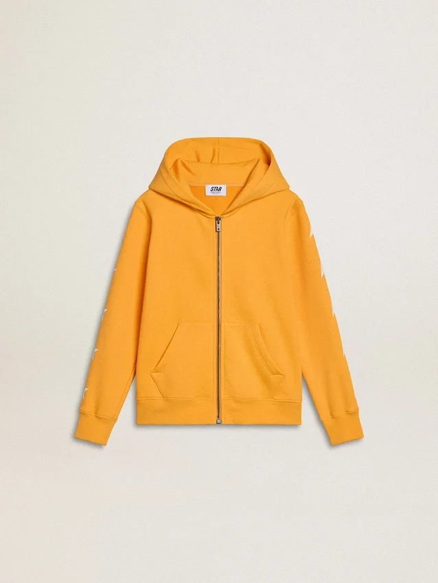 Sudadera naranja para niños con cierre de cremallera