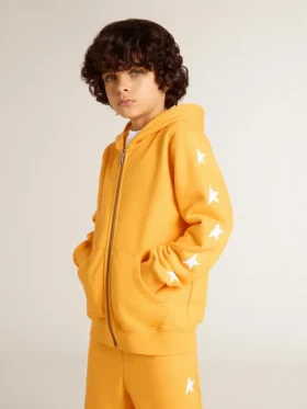 Sudadera naranja para niños con cierre de cremallera