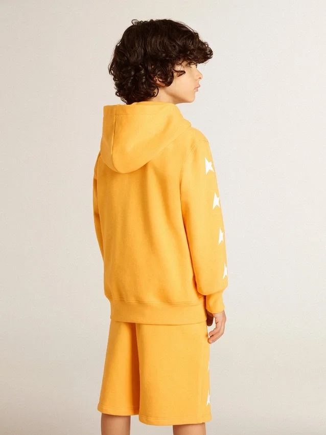 Sudadera naranja para niños con cierre de cremallera
