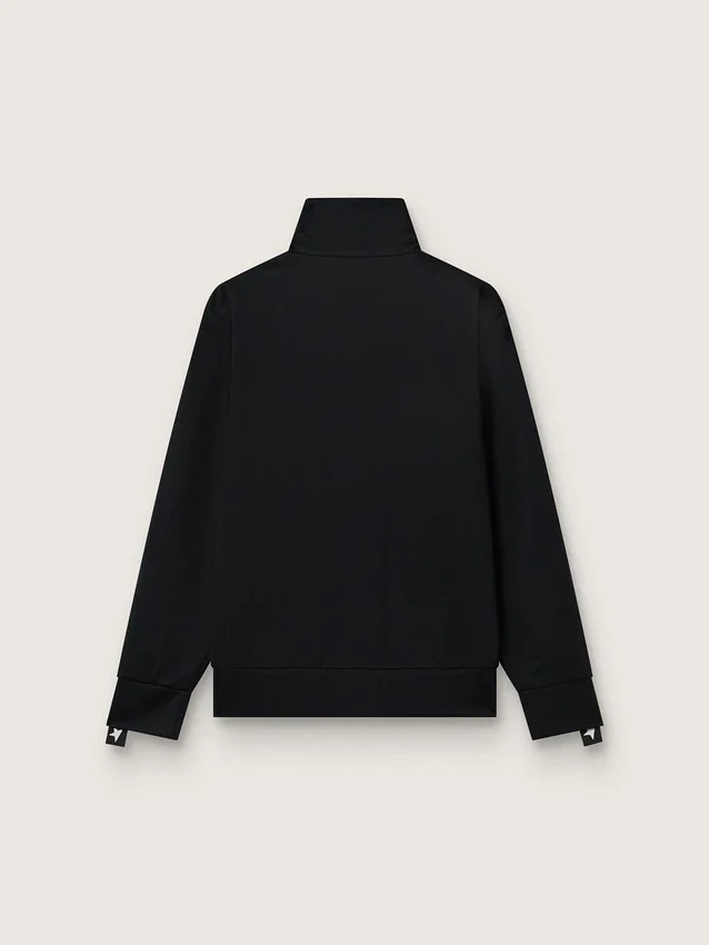 Sudadera negra con cremallera para hombre con estrellas blancas