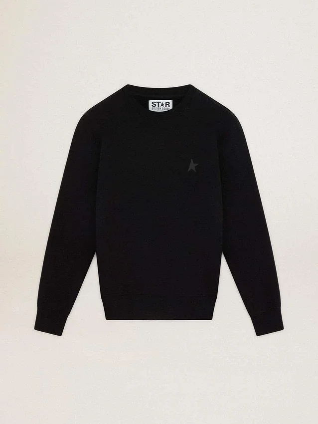 Sudadera negra de la Star Collection con estrella tono sobre tono en el frente