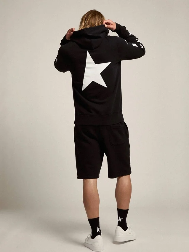 Sudadera negra de la Star Collection con estrellas blancas en contraste