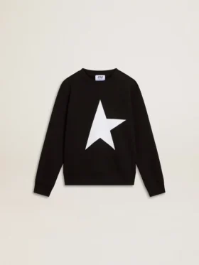 Sudadera negra para niños con una estrella grande blanca en el frente