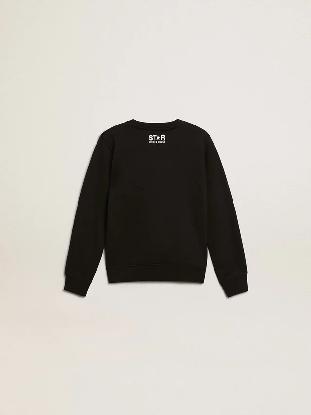 Sudadera negra para niños con una estrella grande blanca en el frente