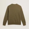 Sudadera para hombre en verde oliva con letras doradas