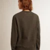 Sudadera para mujer en gris antracita con cristales