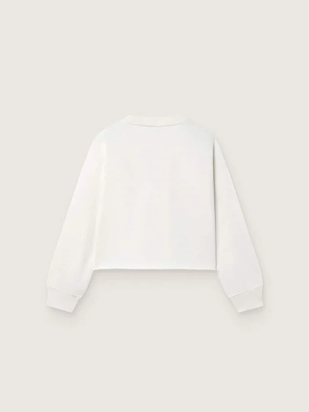 Sudadera para niñas «Journey» de algodón blanco con cristales y logotipo