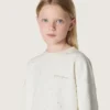 Sudadera para niñas «Journey» de algodón blanco con cristales y logotipo