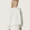 Sudadera para niñas «Journey» de algodón blanco con cristales y logotipo