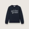 Sudadera para niños Journey en mezcla de algodón azul con logotipo en contraste