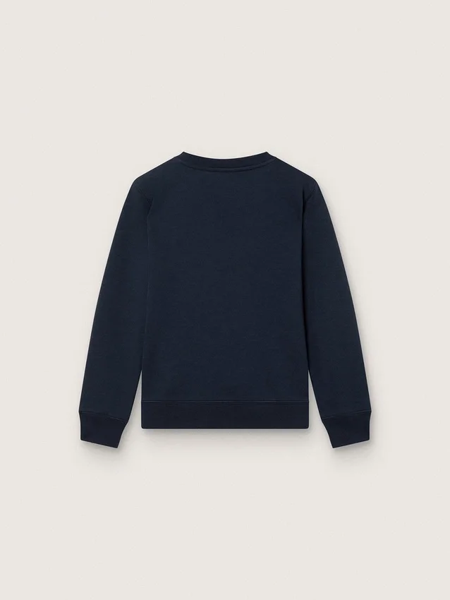 Sudadera para niños Journey en mezcla de algodón azul con logotipo en contraste