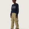 Sudadera para niños Journey en mezcla de algodón azul con logotipo en contraste
