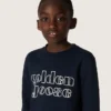 Sudadera para niños Journey en mezcla de algodón azul con logotipo en contraste