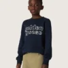 Sudadera para niños Journey en mezcla de algodón azul con logotipo en contraste