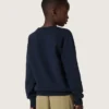Sudadera para niños Journey en mezcla de algodón azul con logotipo en contraste