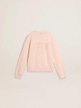 Sudadera rosa para niñas con letras rosas en el frente