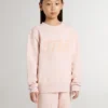 Sudadera rosa para niñas con letras rosas en el frente