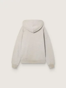 Sudadera unisex con capucha de algodón gris con estampado de bandera vintage