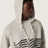 Sudadera unisex con capucha de algodón gris con estampado de bandera vintage