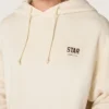 Sudadera unisex con capucha «Star» de algodón blanco con estampado del logotipo