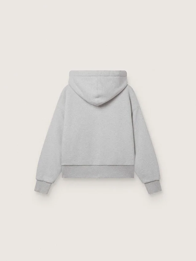 Sudadera unisex con capucha Star en algodón gris jaspeado