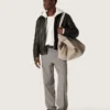 Chaqueta bomber para hombre en piel napa color burdeos
