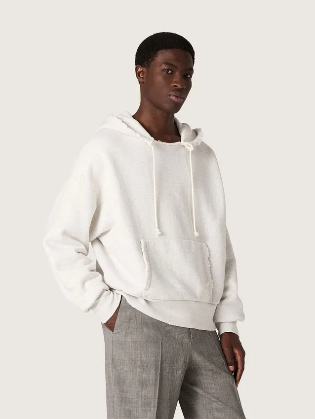 Sudadera unisex con capucha Star en algodón gris jaspeado