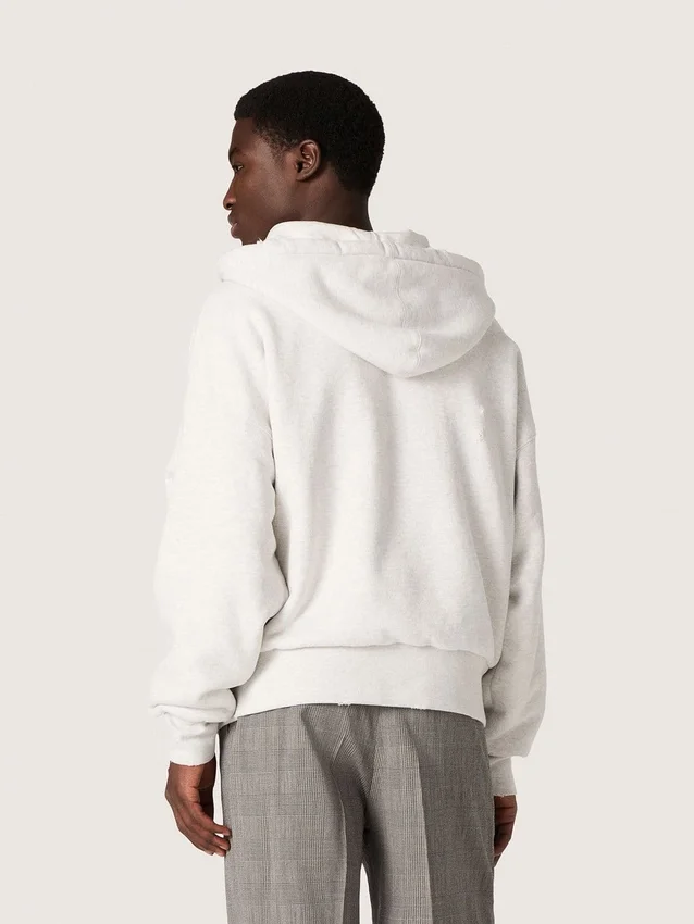 Sudadera unisex con capucha Star en algodón gris jaspeado