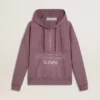 Sudadera unisex de algodón color malva con estampado en el frente