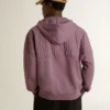 Sudadera unisex de algodón color malva con estampado en el frente