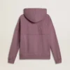 Sudadera unisex de algodón color malva con estampado en el frente