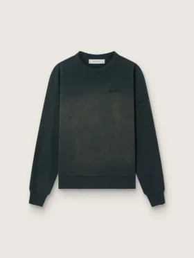 Sudadera unisex de algodón negro desgastado con logotipo bordado