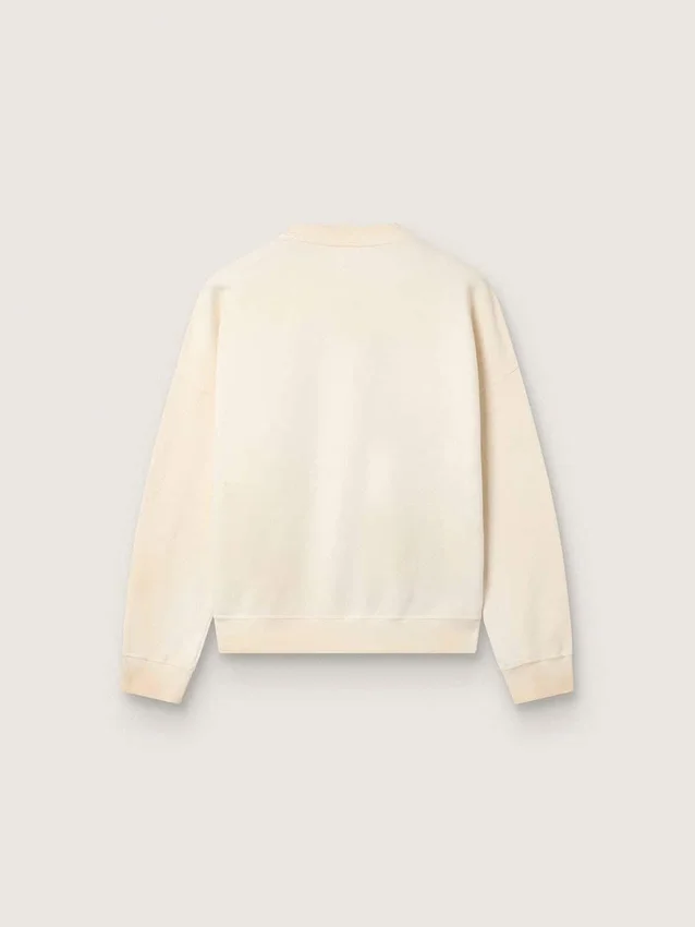 Sudadera unisex de algodón «Star» en blanco vintage con parches bordados VCE