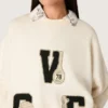 Sudadera unisex de algodón «Star» en blanco vintage con parches bordados VCE