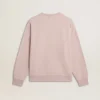 Sudadera unisex de cuello redondo en rosa antiguo con estampado de logotipo verde