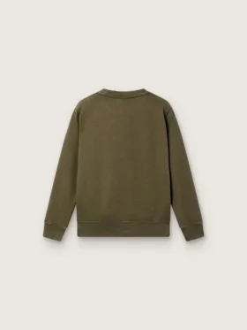 Sudadera unisex de Golden en algodón verde militar con logotipo invertido