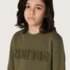 Sudadera unisex de Golden en algodón verde militar con logotipo invertido
